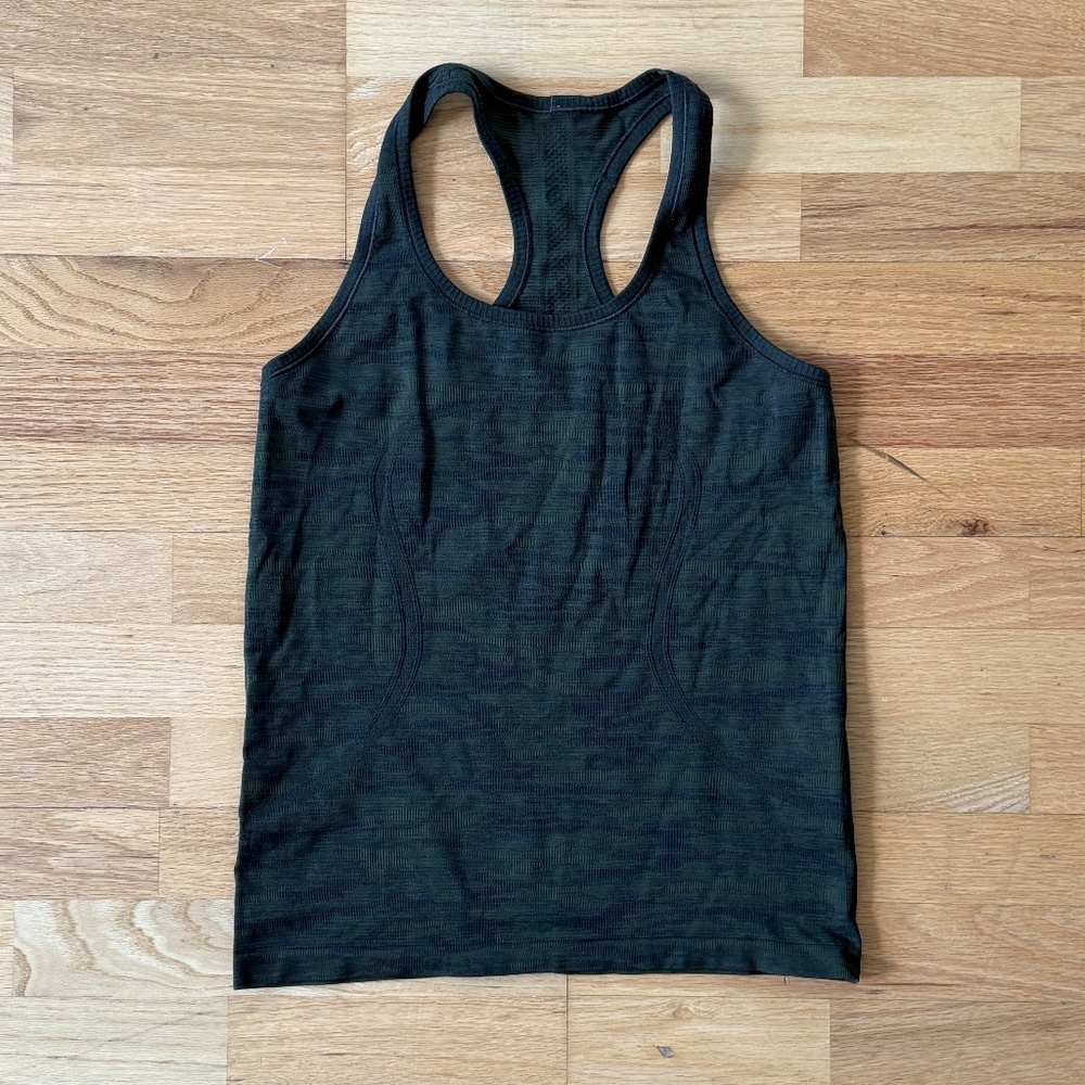 Lululemon green camo swiftly tank